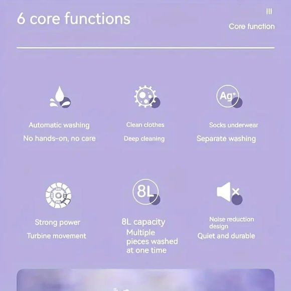 Mini Portable Washing Machine, Suitable Camping, RV, Travel, 8L Folding Washing - Picture 9 of 10